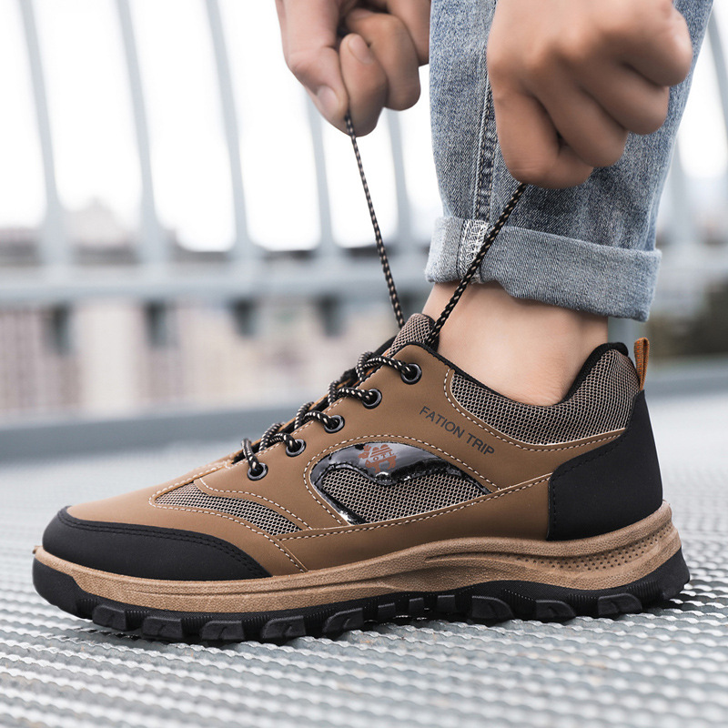 Heren sportschoenen met platform, lichtgewicht, ademend en casual, met werkbescherming