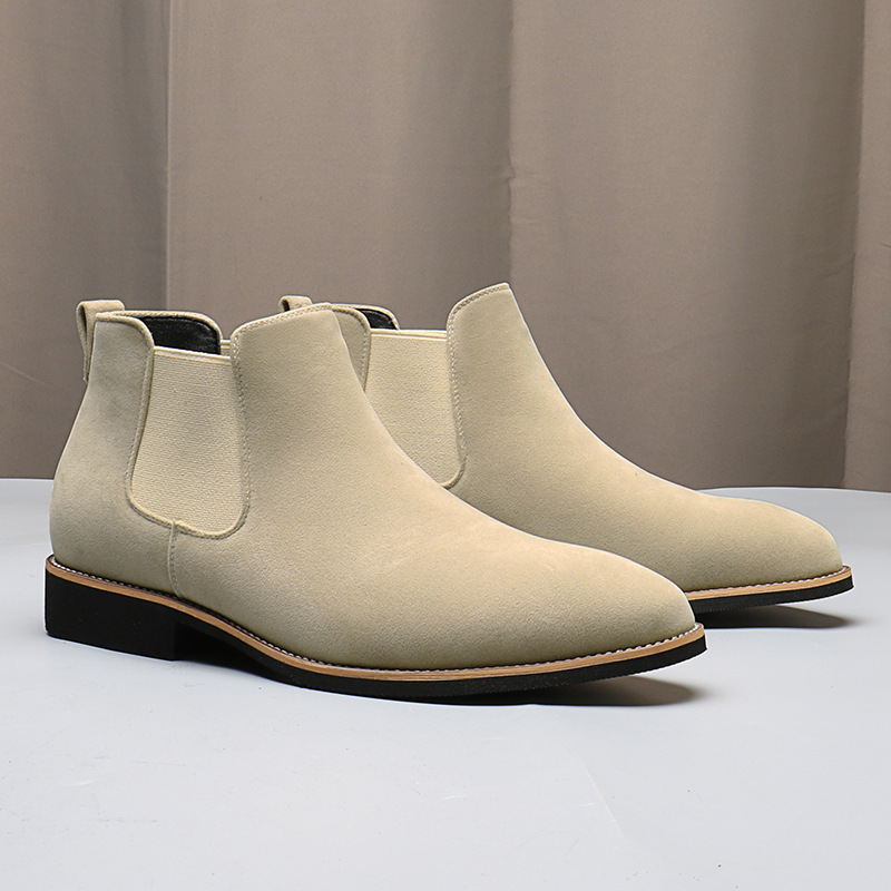 Bottines Chelsea rétro en daim pour hommes de style britannique