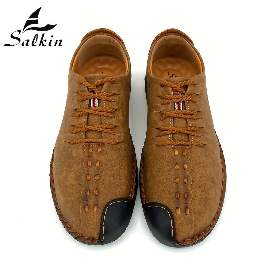 🔥Baskets rétro pour hommes faites main - Chaussures lacées confortables et antidérapantes pour les activités extérieures et décontractées