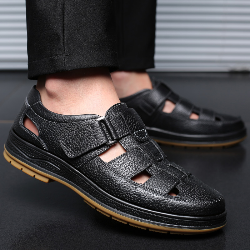 Leren casual sandalen voor mannen - Questy