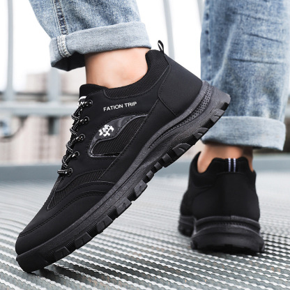 Heren sportschoenen met platform, lichtgewicht, ademend en casual, met werkbescherming