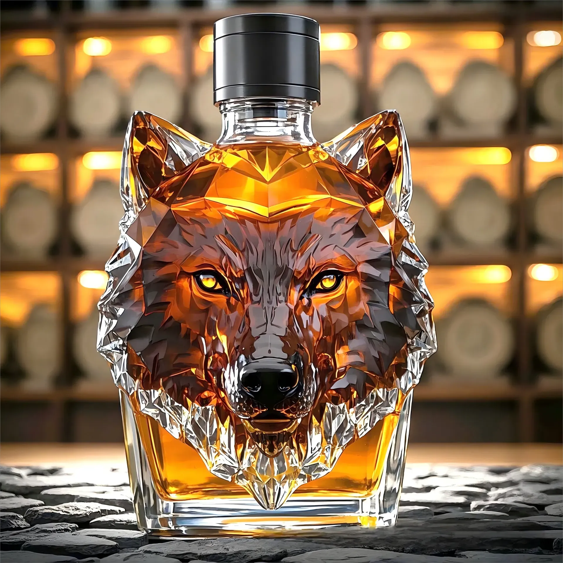 ⏰Liquidatieverkoop voor de prijsverhoging: bespaar 70% - Beperkte editie "Howl's Haven: Wolf - Crested Whiskey Bottle"