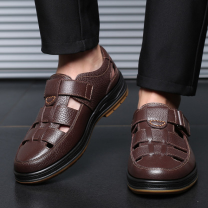 Leren casual sandalen voor mannen - Questy