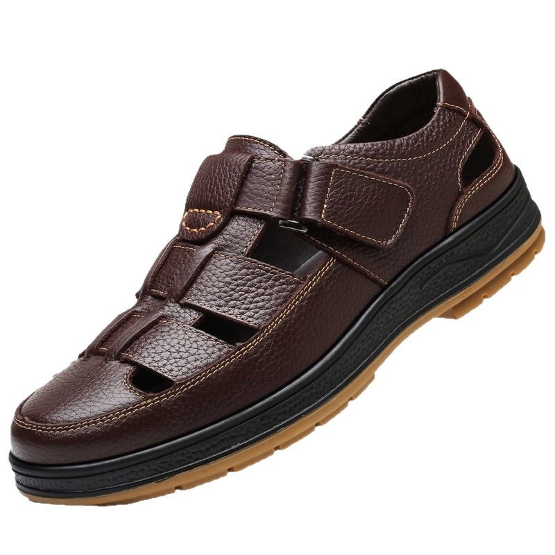 Leren casual sandalen voor mannen - Questy