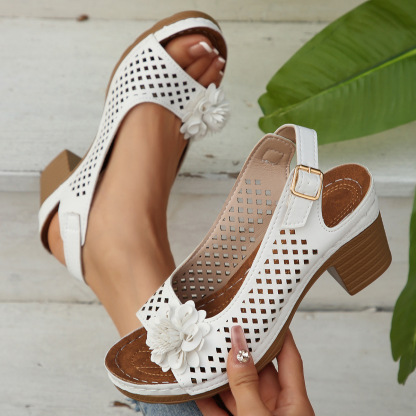 Laatste Dag: -50 % – Nieuwheid 2025: Bloemige Hakken Sandalen Voor Dames
