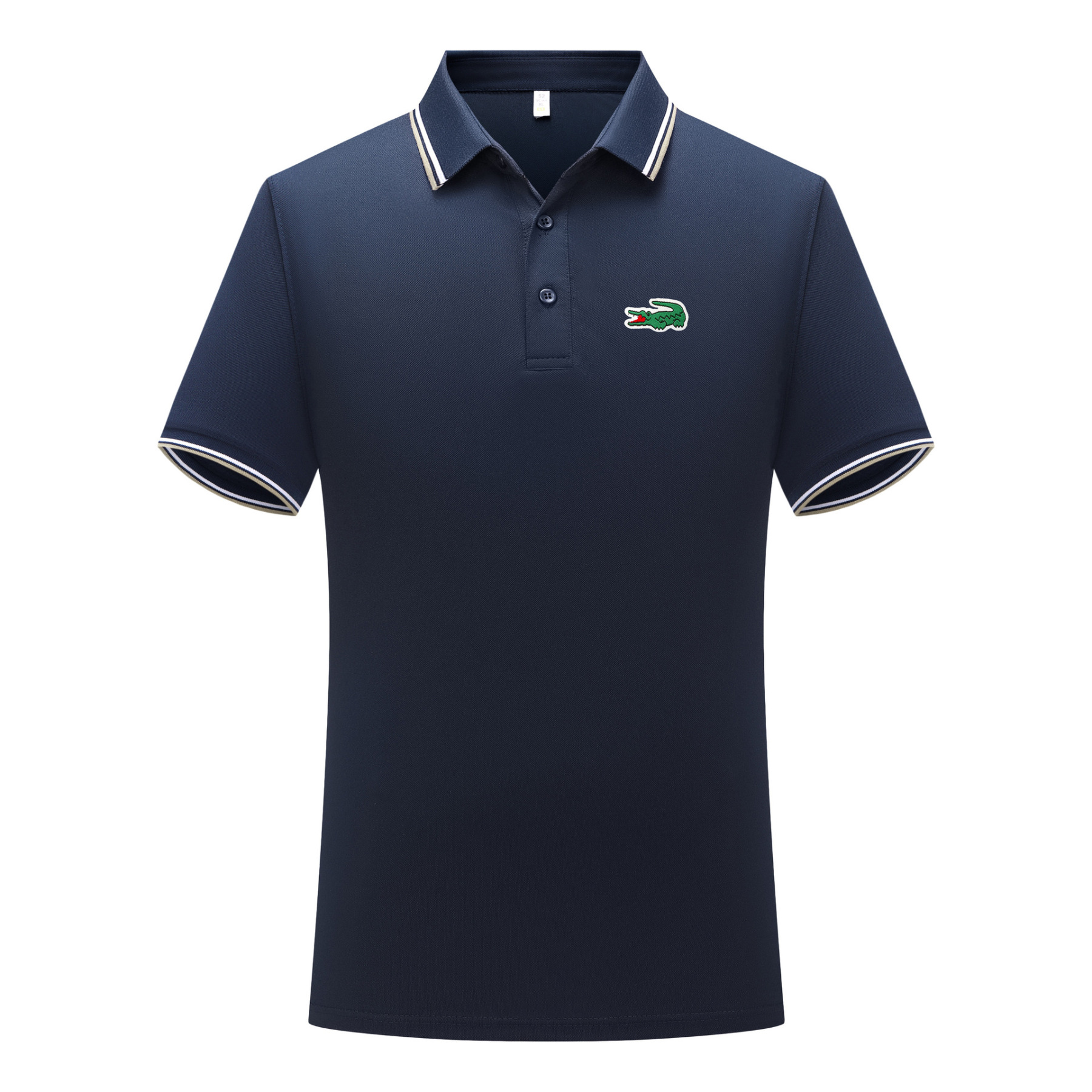 Broderie crocodile – Polo homme estival, élégant et décontracté pour les affaires