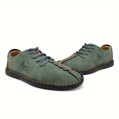 🔥Baskets rétro pour hommes faites main - Chaussures lacées confortables et antidérapantes pour les activités extérieures et décontractées