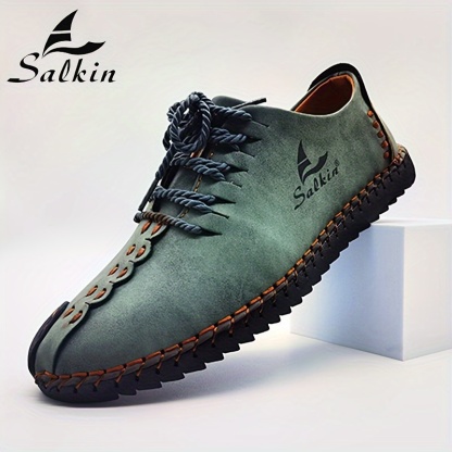 🔥Baskets rétro pour hommes faites main - Chaussures lacées confortables et antidérapantes pour les activités extérieures et décontractées