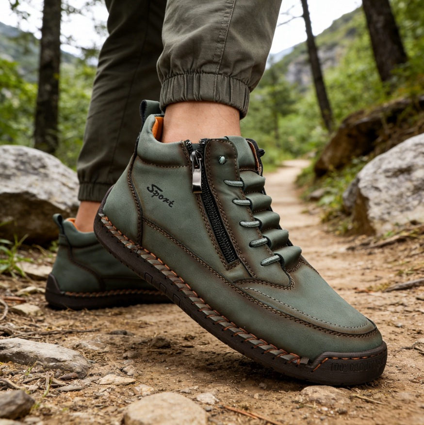 [Copy]Bottes décontractées en cuir pour hommes – Confortables pour la marche et la conduite (‑70% Offre Limitée)