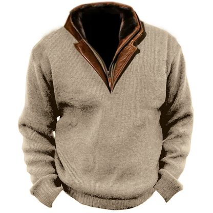 Men's Fall and Winter Outdoor Standing Collar Long Sleeve Sweatshirt