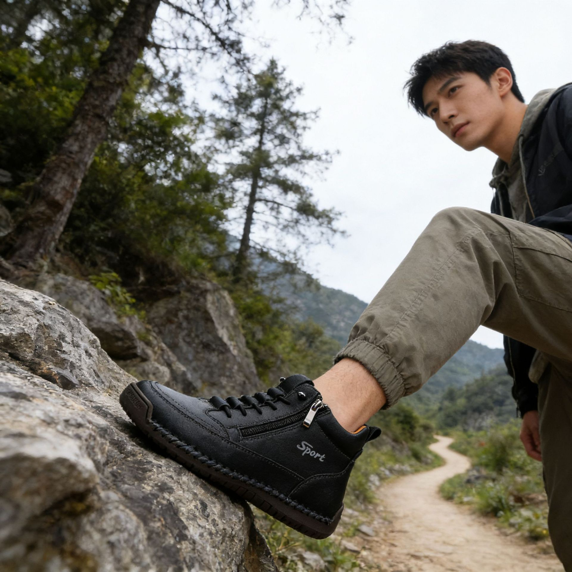 [Copy]Bottes décontractées en cuir pour hommes – Confortables pour la marche et la conduite (‑70% Offre Limitée)