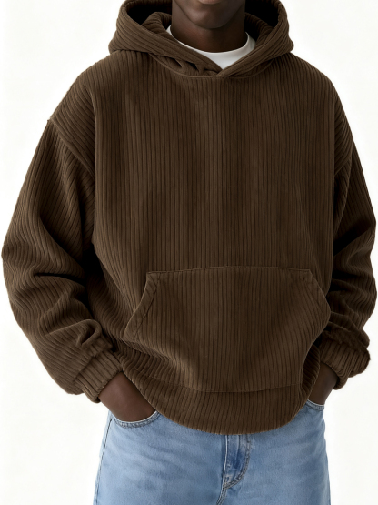 Heren basic casual corduroy hoodie