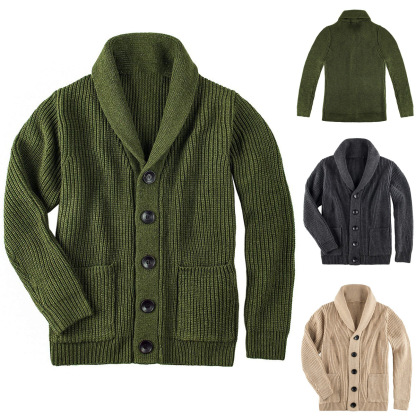Gebreide Casual Cardigan voor Mannen - Britse Stijl Trui Jas