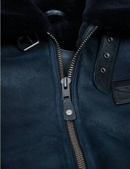 50% DE RÉDUCTION - VESTE DE VOL B-15 FAST EAGLE EN CUIR DE MOUTON BLEU MARINE [ÉPUISÉ]