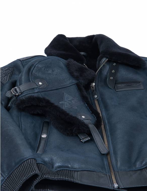 50% DE RÉDUCTION - VESTE DE VOL B-15 FAST EAGLE EN CUIR DE MOUTON BLEU MARINE [ÉPUISÉ]