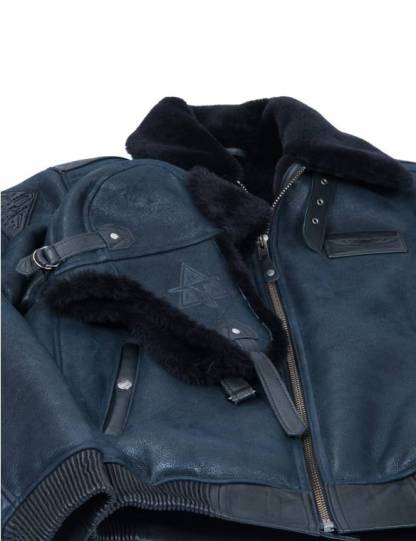 50% DE RÉDUCTION - VESTE DE VOL B-15 FAST EAGLE EN CUIR DE MOUTON BLEU MARINE [ÉPUISÉ]