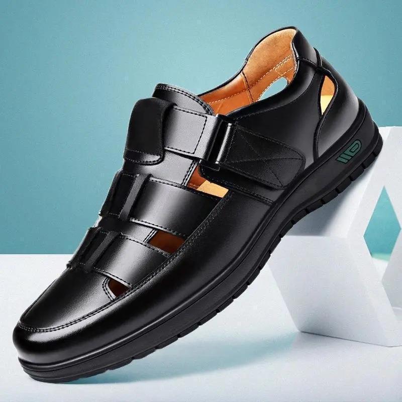 Leren casual sandalen voor mannen - Questy
