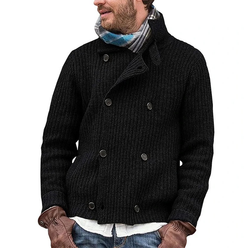 Nouvelle Cardigan Tricoté Épais au Style Britannique, Simple et Élégant