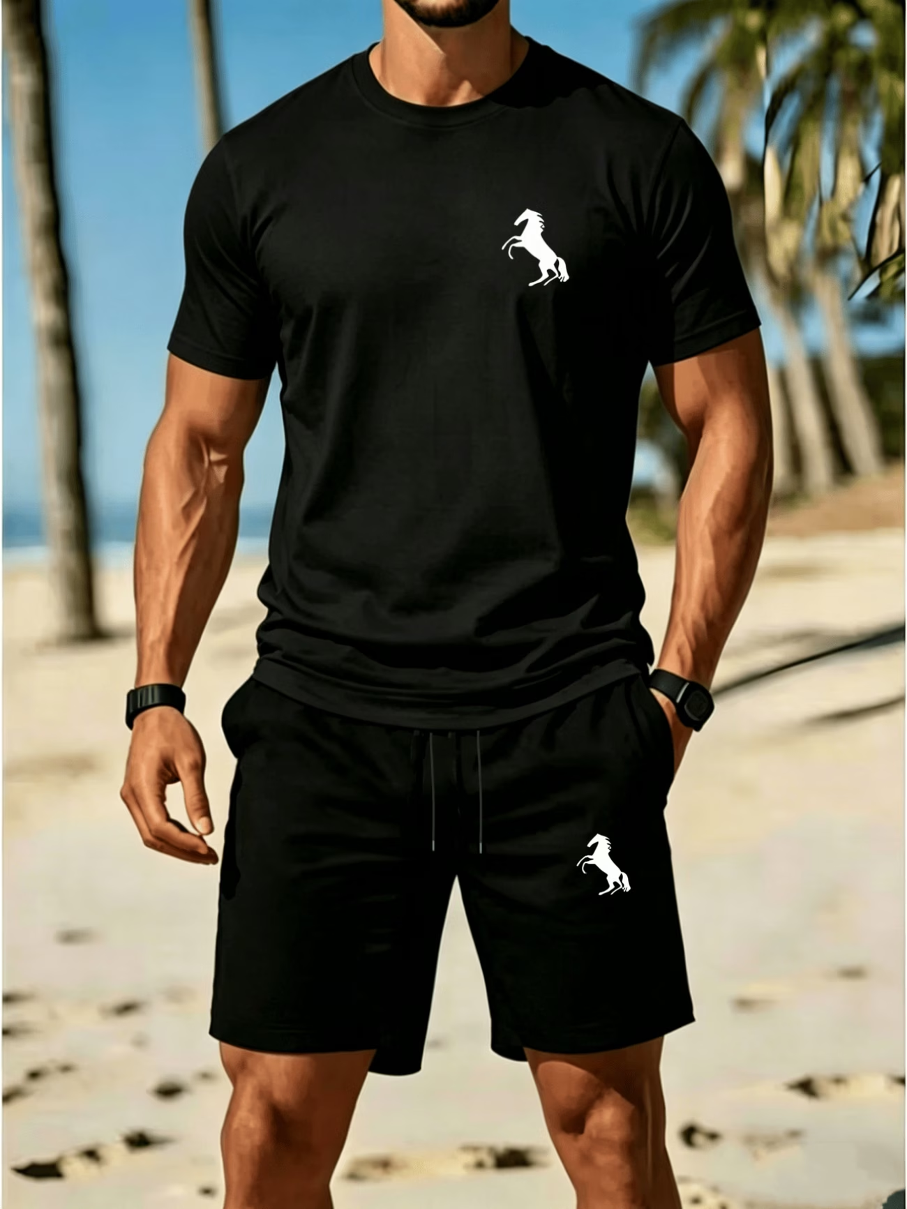 Ensemble de loisirs pour homme avec t-shirt et short pour l'été