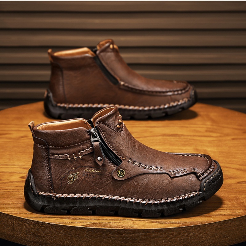 (🔥BLACK FRIDAY SALE - 70% OFF)Men's Casual Handmade Leather Boots - Prevent Foot Diseases