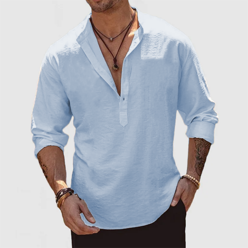 Chemise Décontractée en Coton et Lin pour Homme – Usage Quotidien