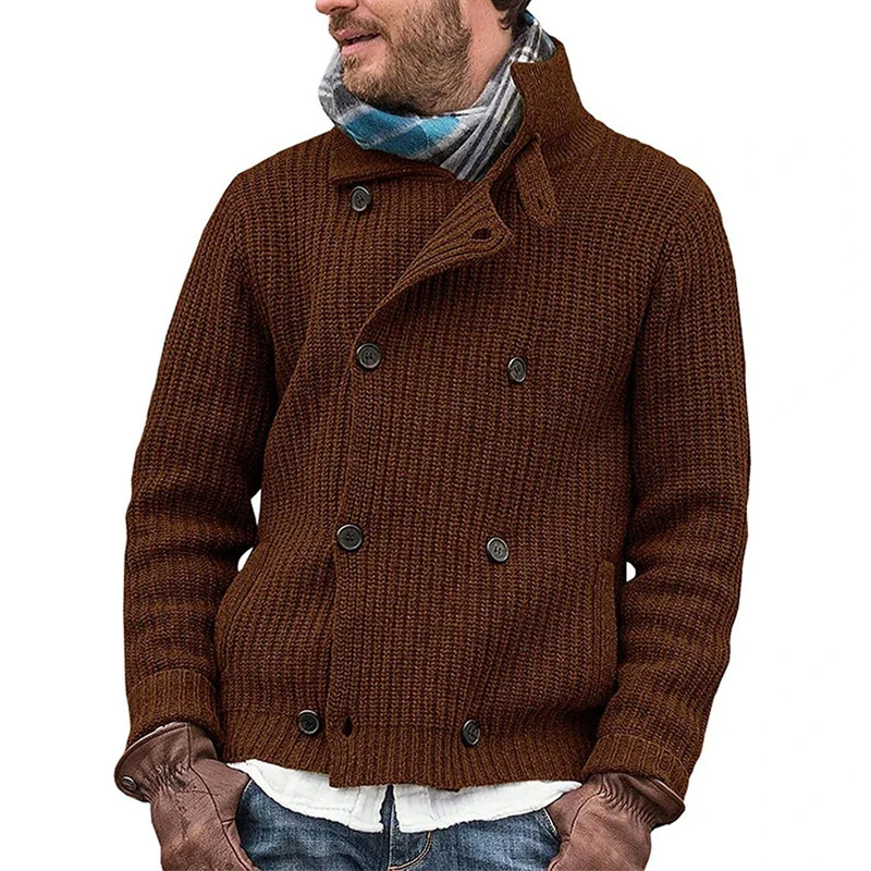 Nouvelle Cardigan Tricoté Épais au Style Britannique, Simple et Élégant