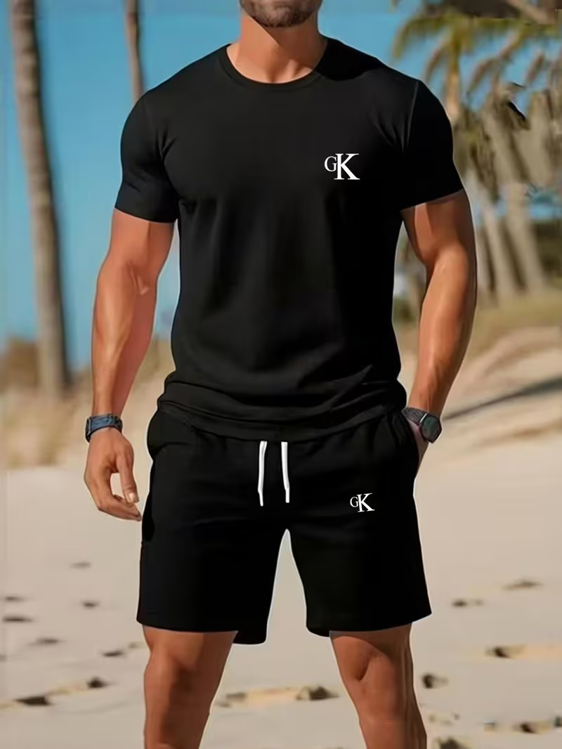 ⏰ Dernier jour : 50 % de réduction ! 🔥 - Ensemble t-shirt et short d'été pour homme