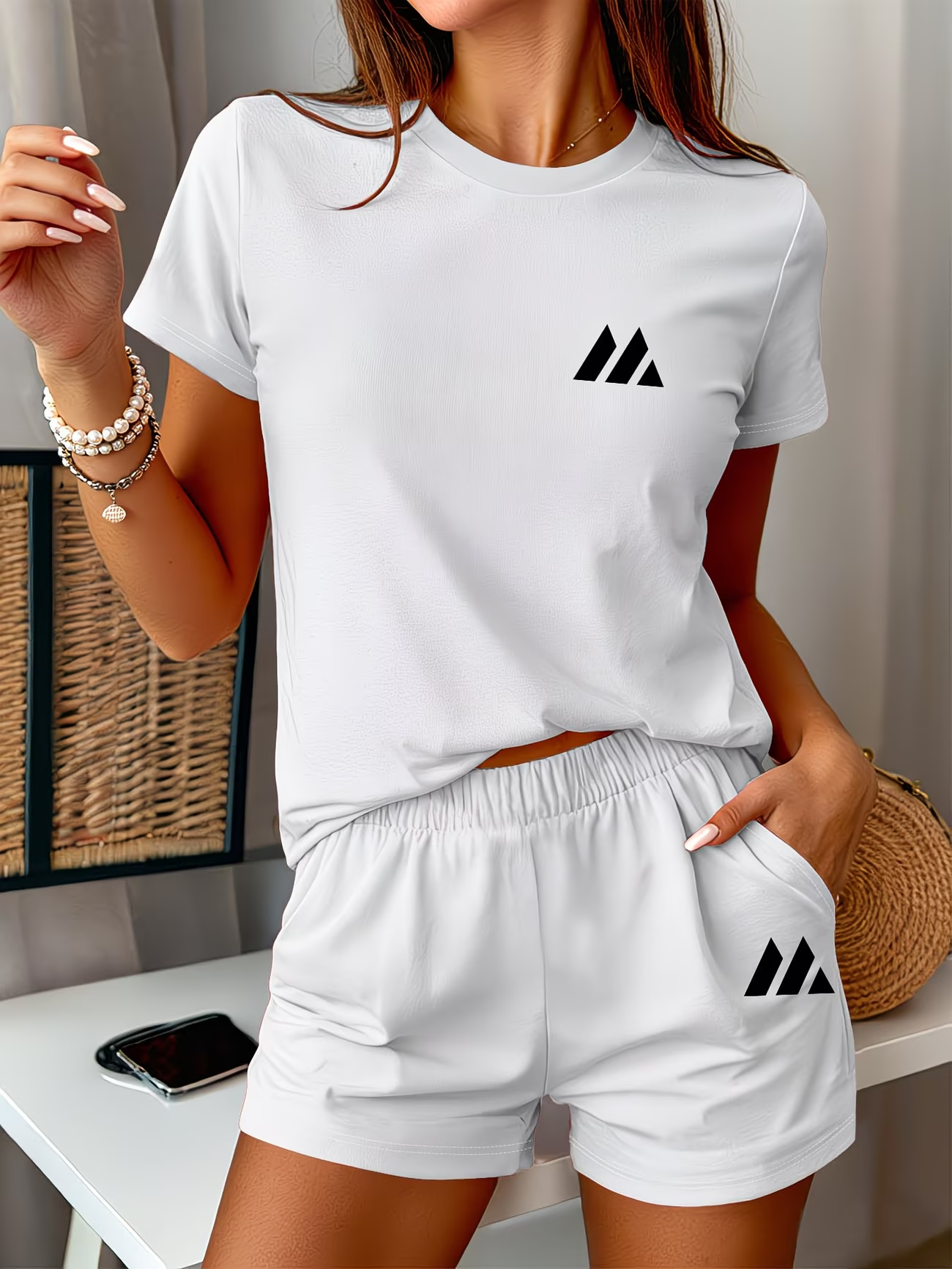 Ensemble d'été pour femme avec t-shirt et short