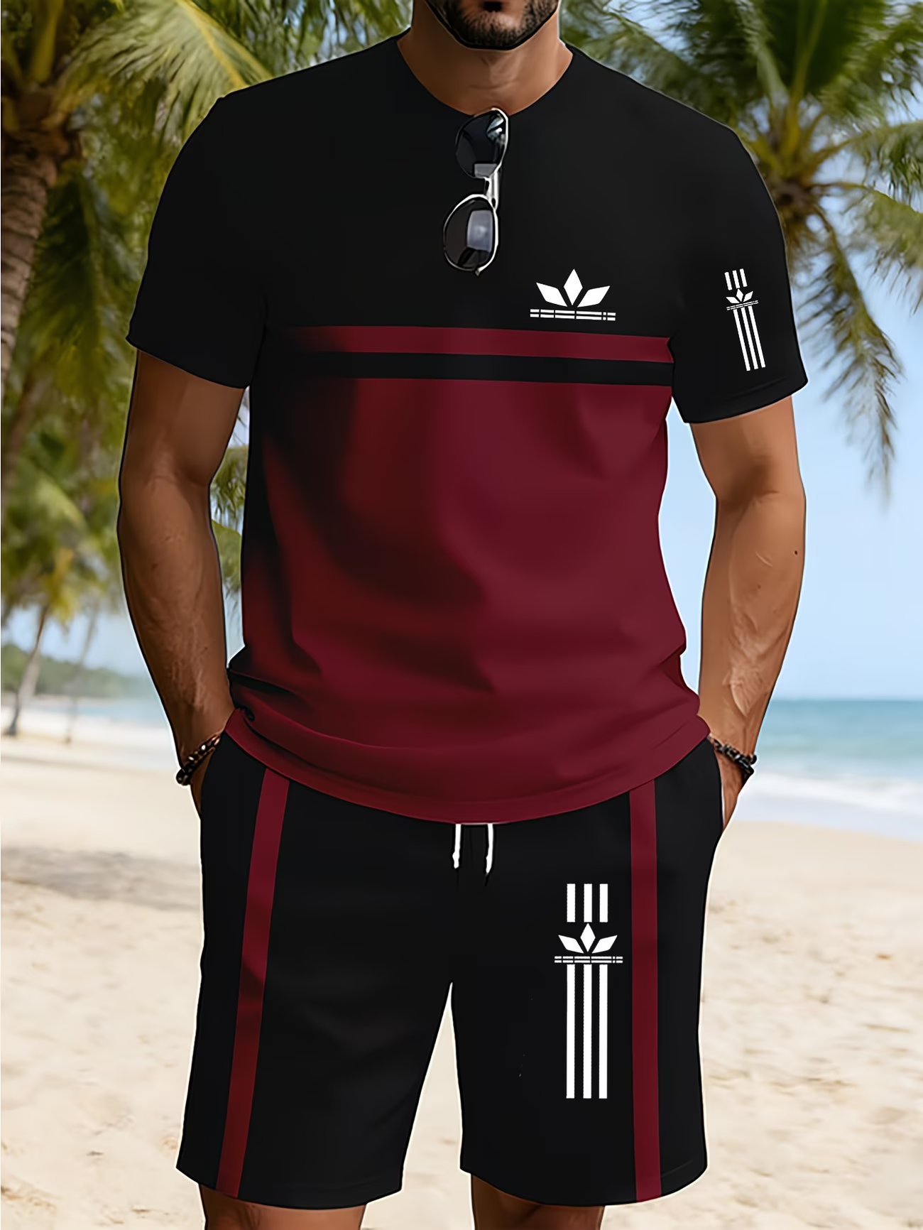 ⏰ Dernier jour : 50 % de réduction ! 🔥 – Tenue d’été sportive pour homme avec t-shirt et short