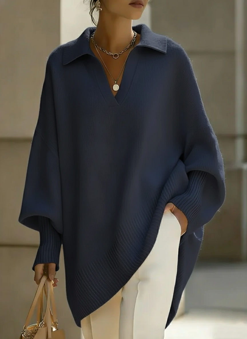 🎄 Nieuwe Aankomsten🔥 Dames Effen Kleur V-hals Lange Mouwen Casual Losse Gebreide Trui