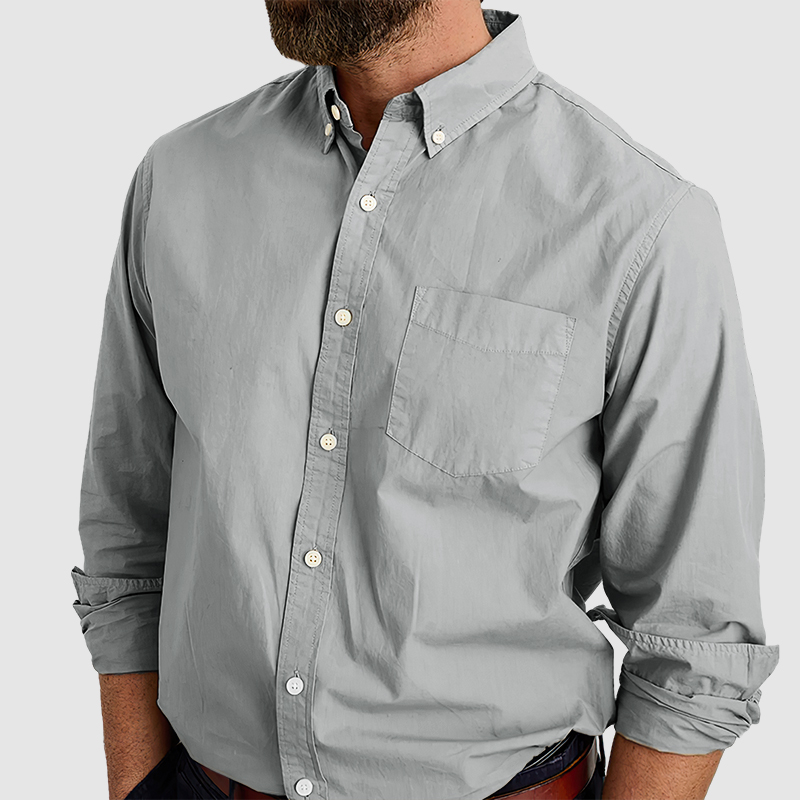 Chemise pour homme en coton peigné anti-rides