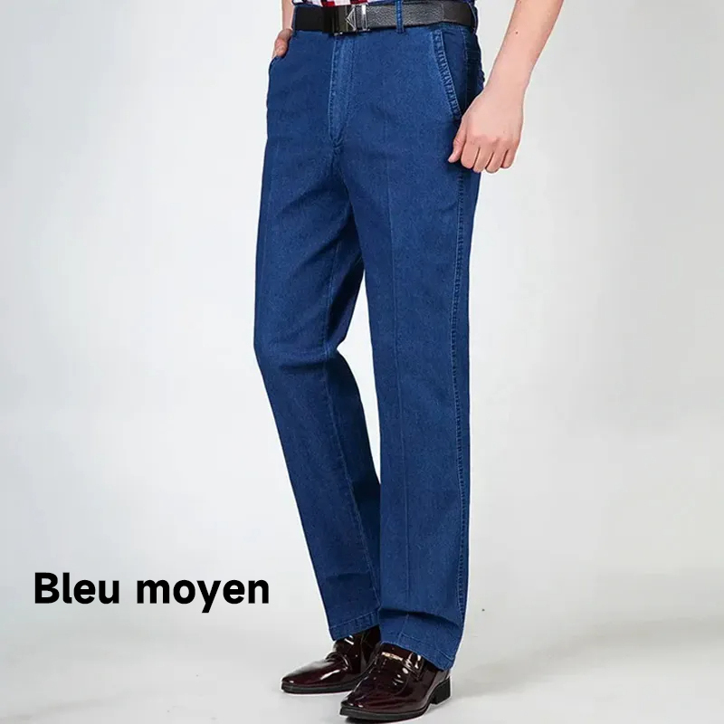 Mainine Dad Jeans - Jean Homme Taille Haute Coupe Droite Stretch