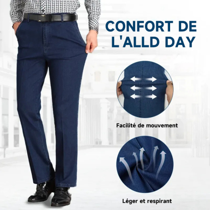 Mainine Dad Jeans - Jeans voor Mannen Hoge Taille Rechte Pasvorm Stretch