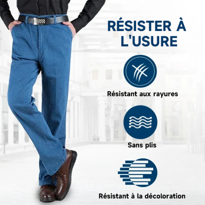 Mainine Dad Jeans - Jean Homme Taille Haute Coupe Droite Stretch