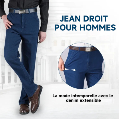 Mainine Dad Jeans - Jean Homme Taille Haute Coupe Droite Stretch