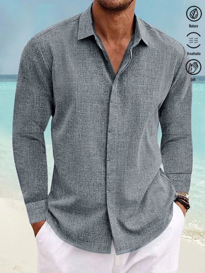 Royaura® Multi-color Basic Natural Fiber Plain Men's Button Down Short Sleeve Shirt