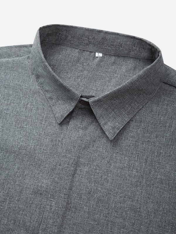 Royaura® Multi-color Basic Natural Fiber Plain Men's Button Down Short Sleeve Shirt