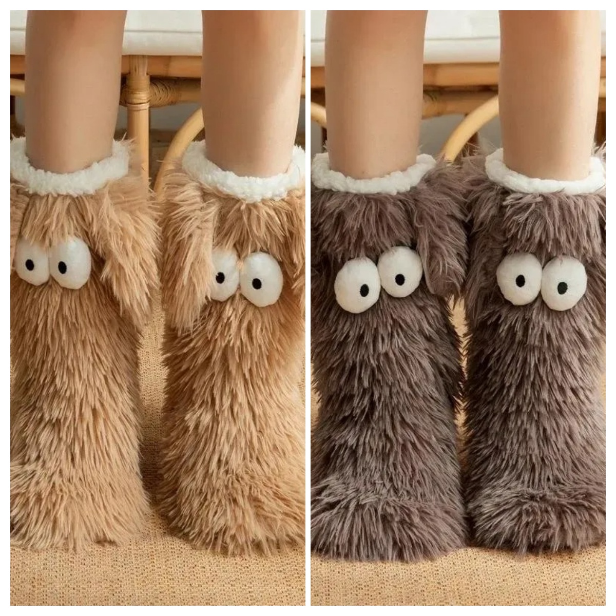 🧦✨Women’s Winter Kawaii Big Eyes Slipper Socks