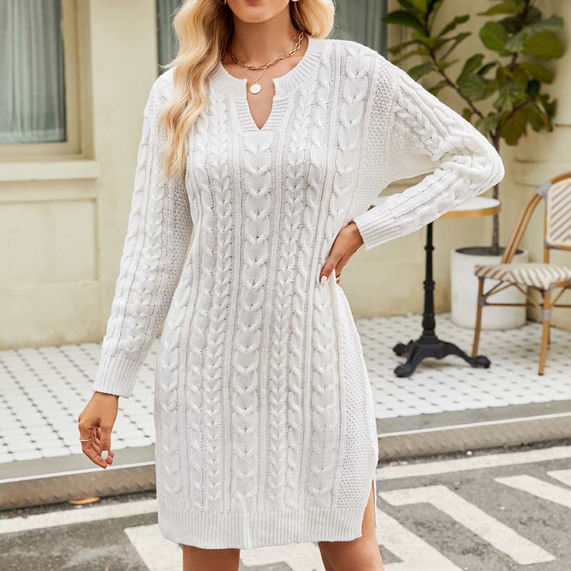 Vestido informal de punto trenzado