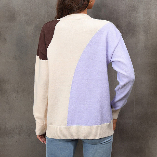 Casual trui met contrasterende kleuren