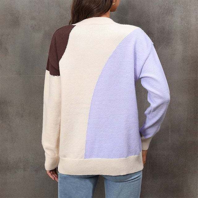 Casual trui met contrasterende kleuren