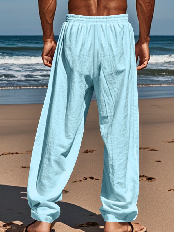 Mainine® Casual herenbroek met koord, rekbaar, met zakken - ideaal voor het strand en dagelijks gebruik