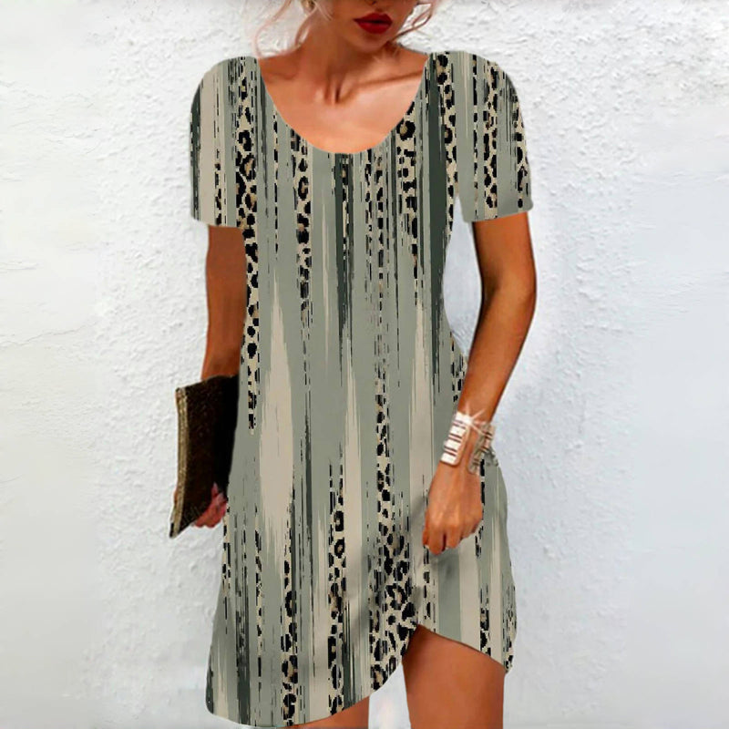 Jurk met luipaardprint en ombré-effect