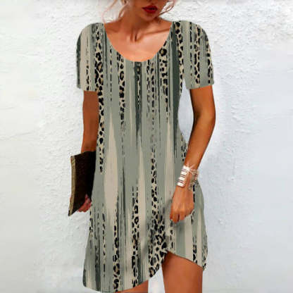 Jurk met luipaardprint en ombré-effect