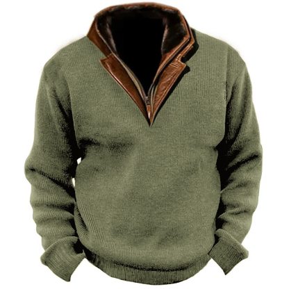 Men's Fall and Winter Outdoor Standing Collar Long Sleeve Sweatshirt