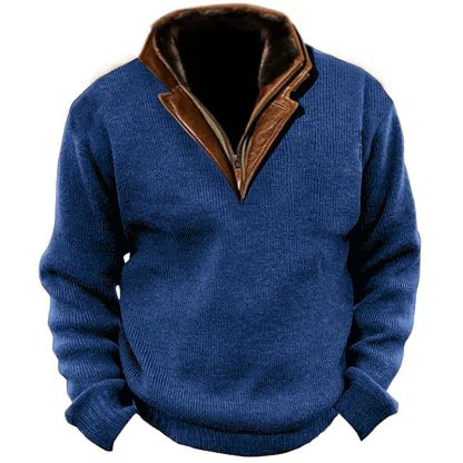 Men's Fall and Winter Outdoor Standing Collar Long Sleeve Sweatshirt