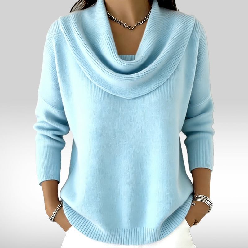 Last Day 70% Off - Elegant 80s Shawl Collar Solid Color Pullover Sweater Top