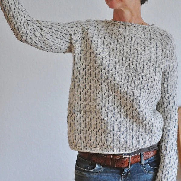 Signe – Pull rétro à motif gouttes de pluie