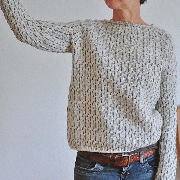 Signe – Pull rétro à motif gouttes de pluie