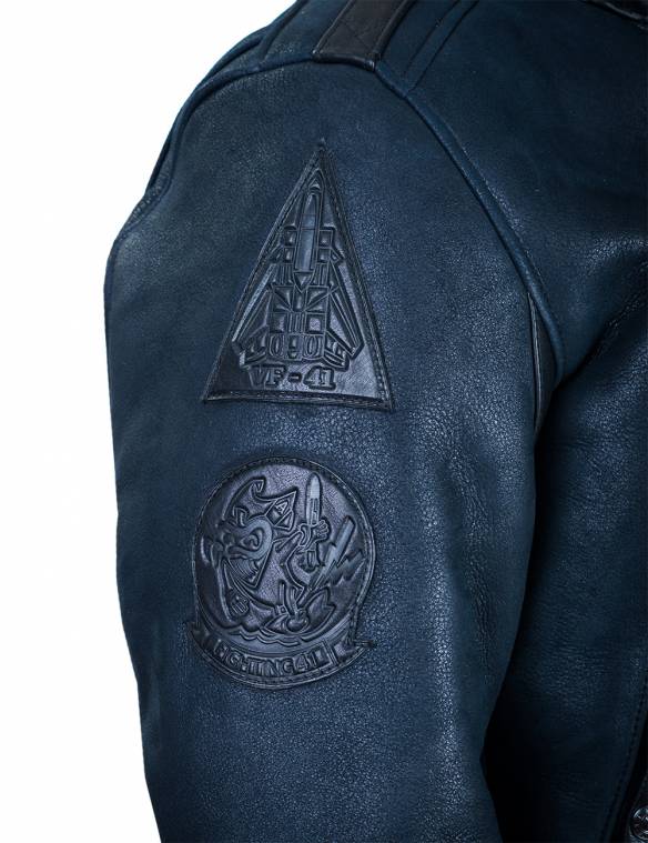 50% DE RÉDUCTION - VESTE DE VOL B-15 FAST EAGLE EN CUIR DE MOUTON BLEU MARINE [ÉPUISÉ]